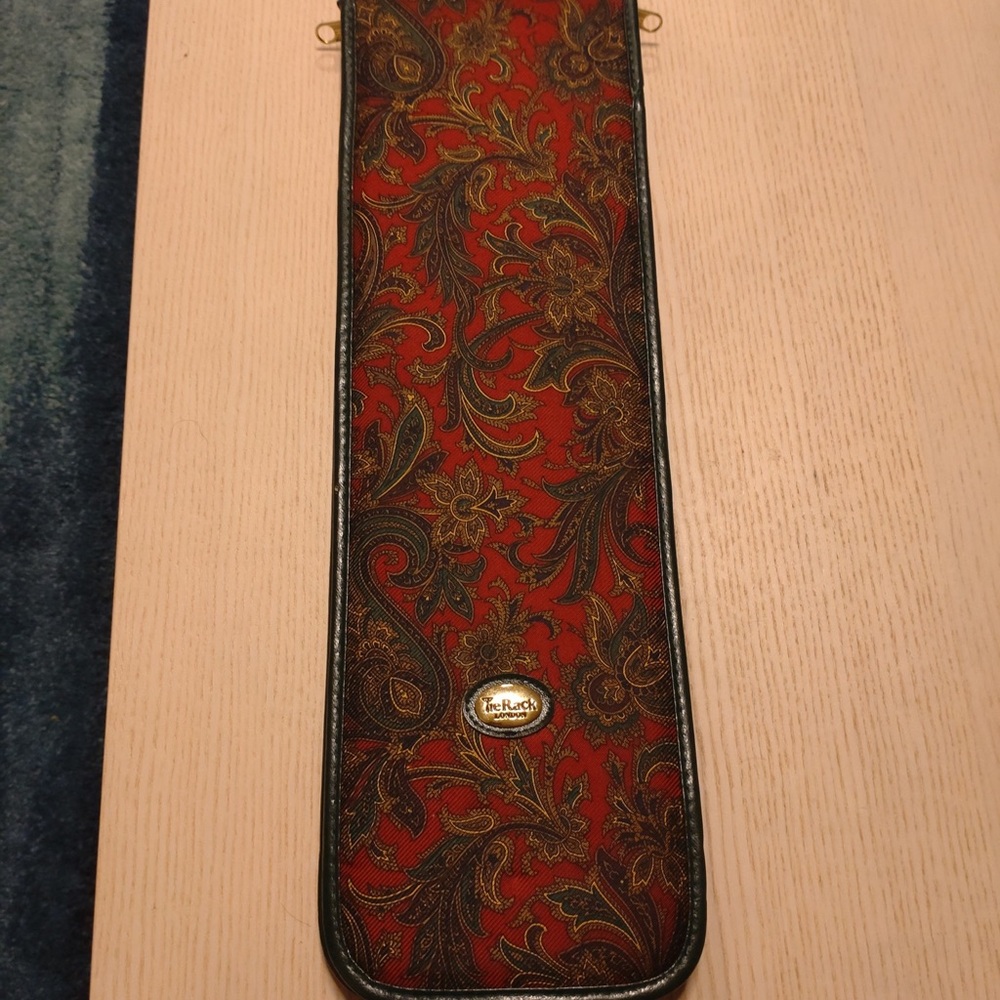 Red Paisley Tie with Gold Accents